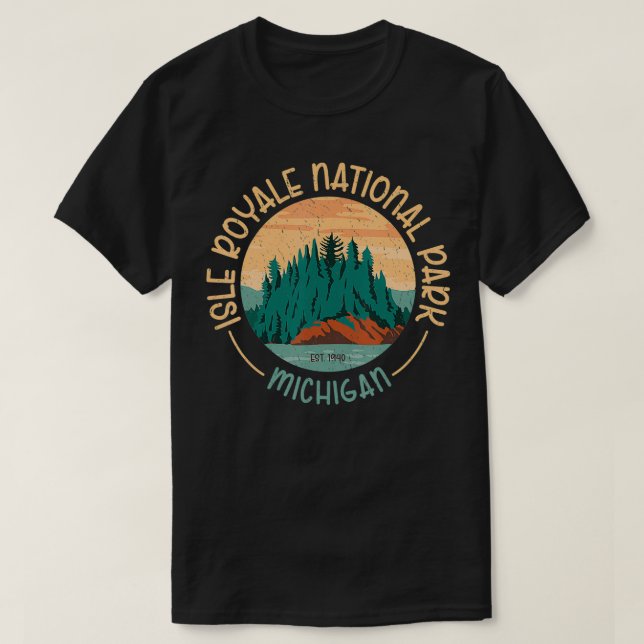 Isle Royale Michigan National Park Camisetas Moose (Frente do Design)
