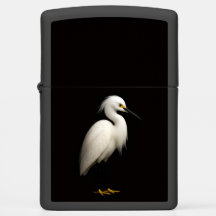 Isqueiro Zippo com Garça-branca Elegante