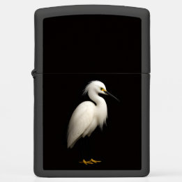 Isqueiro Zippo com Garça-branca Elegante