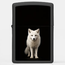 Isqueiro Zippo com Raposa-do-Ártico em Marfim Eleg