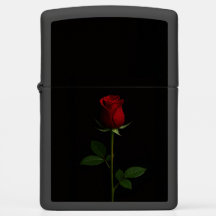 Isqueiro Zippo com Rosa Vermelha Velvet