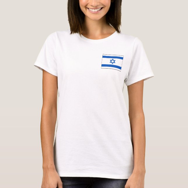 Israel Flag e Map dk T-Shirt (Frente)