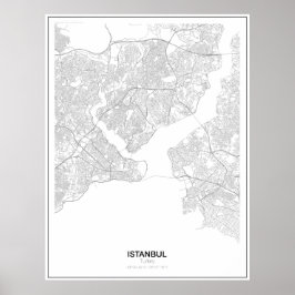 Istambul, Poster de Mapa Minimalista da Turquia (E