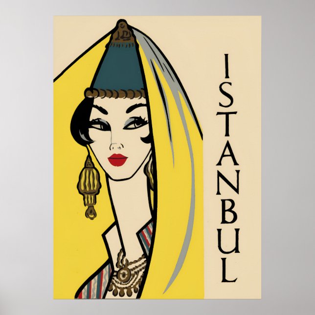 Istambul, poster de viagens da Turquia (Frente)