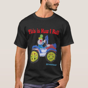 Isto é como eu rolo a camisa com o palhaço do