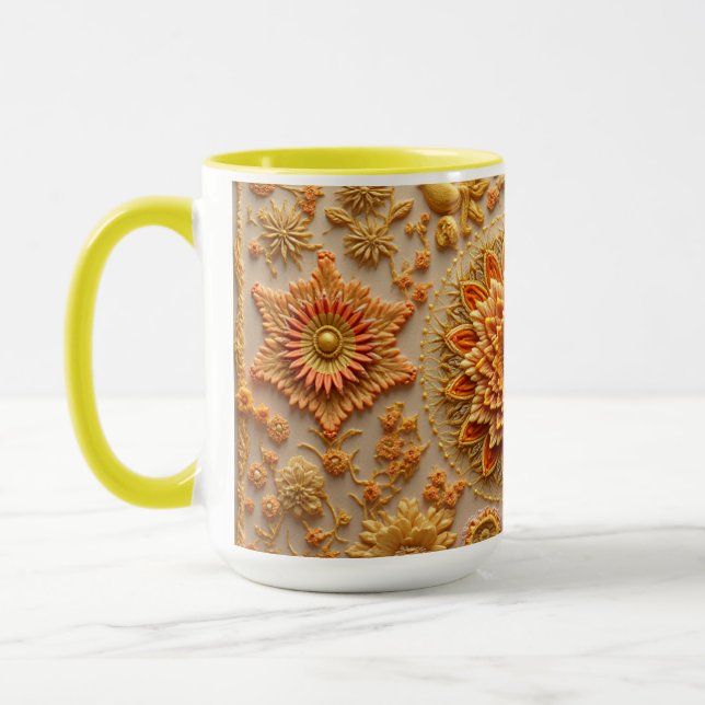 Isto é uma caneca de padrão bordado (Esquerda)