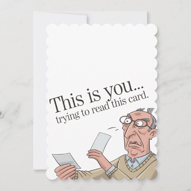 Isto É Você Tentando Ler Este Cartão Divertido Pai (Frente)