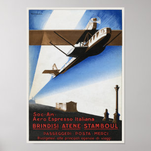 Itália Airline Poster vintage 1924