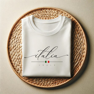 Itália   Camisa de Script Elegante para Mulheres
