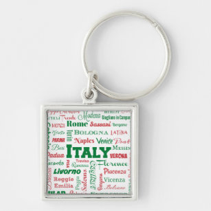 Itália Cities chaveiro - Cores de bandeira italian