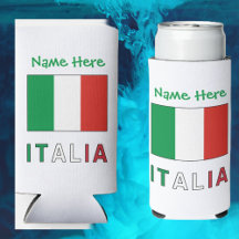 Itália e Bandeira Italiana com o Seu Nome