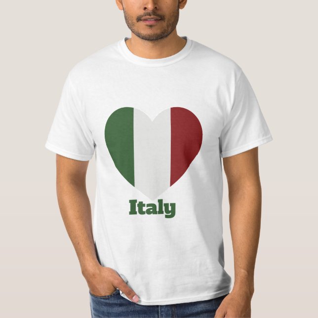 Itália Heart Flag T-Shirt (Frente)