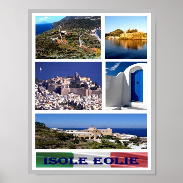 Itália - Ilhas Aeólias - Mosaico - Poster (Frente)