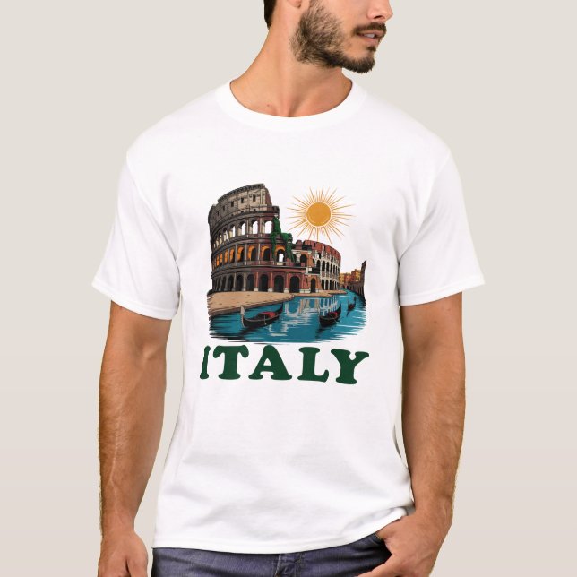 Itália Landmark Passion T-Shirt Design (Frente)