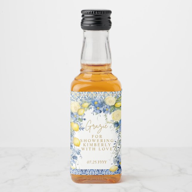 Itália Lemon Blue Azulejos Grazie Chá de panela (Frente)