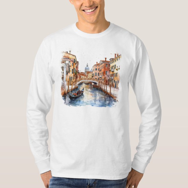 Itália T-Shirt de Longa Folha (Frente)