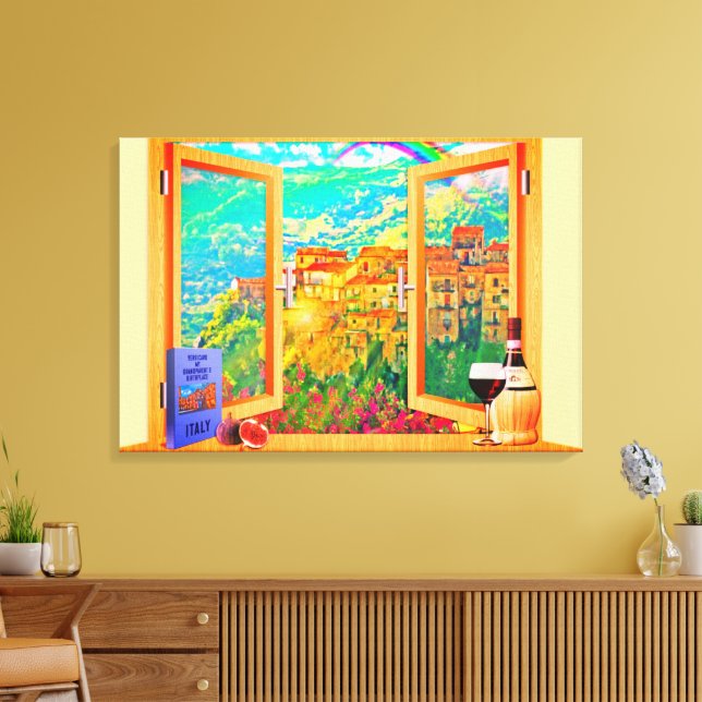 Italian Window Canvas Wall Art (Insitu(Sala de estar))