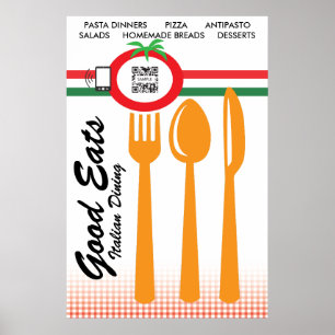 Italiano de jantar ocasional do modelo do poster