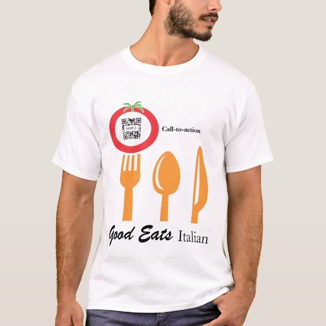 Italiano de jantar ocasional do modelo do t-shirt (Frente)
