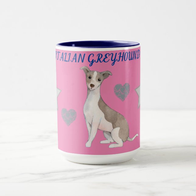 ITALIANO GREYHOUND COMBO DOIS MUG TONED. CANECA (Centro)
