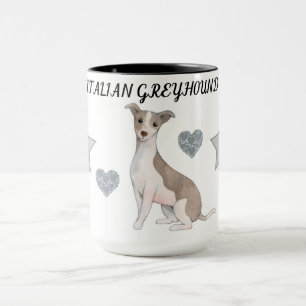 ITALIANO GREYHOUND COMBO DOIS MUG TONED. CANECA