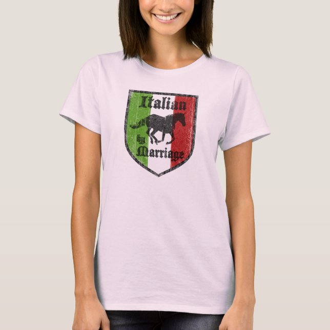 Italiano pelo t-shirt das mulheres do casamento (Frente)