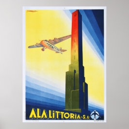ITALY ALA LITTORIA Airlines Vintage Plane Posters