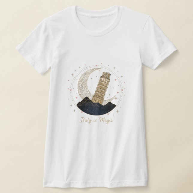 Italy is Magic T-Shirt - Elegant Leaning Tower (Postura )