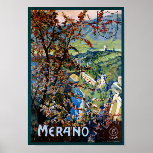 Italy Merano Meran Restored Vintage Travel Poster