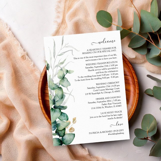 Itinerário de Casamento com Verde de Eucalipto e B (Criador carregado)