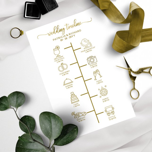 Itinerário de Casamento Coquetel - Ícone de Boas-V (Criador carregado)