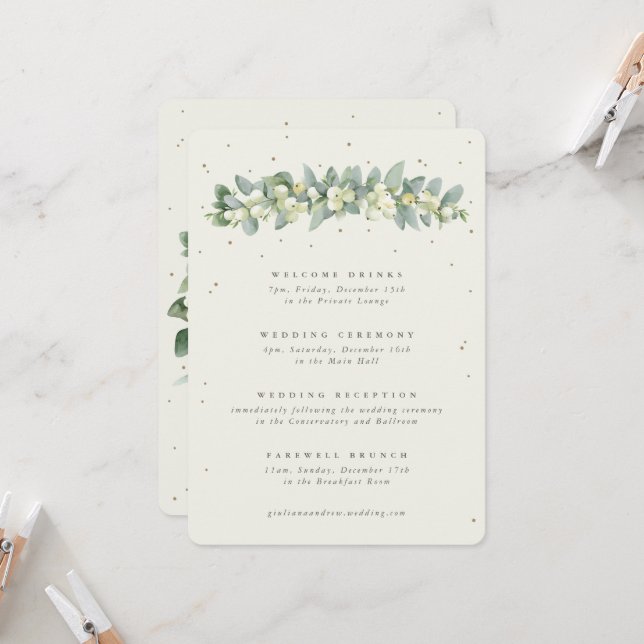 Itinerário de Casamento Grande Snowberry Creme + E (Frente/Verso In Situ)