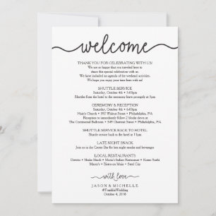 Itinerário de Casamento Manuscrito - Boas-vindas