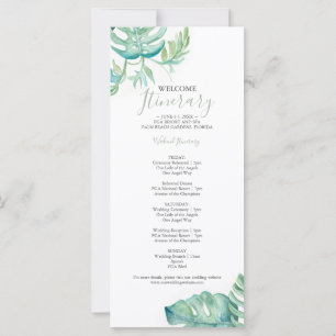 Itinerário de Casamento Tropical com Aquarela