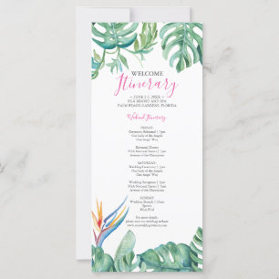 Itinerário de Casamento Tropical de Aquarela
