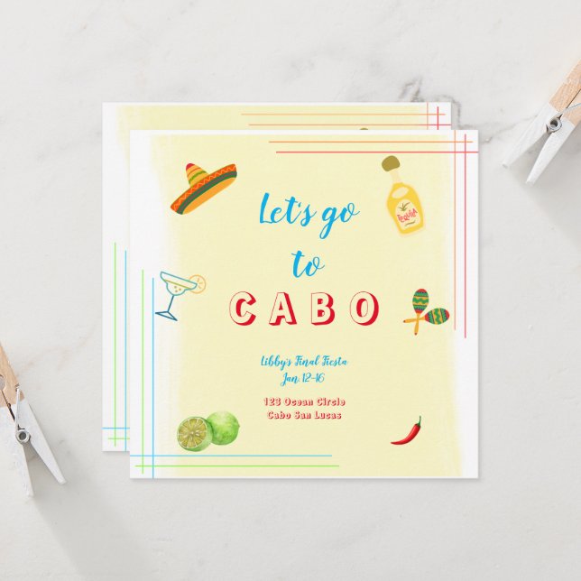 Itinerário de Convite de Bachelorette para vamos (Frente/Verso In Situ)