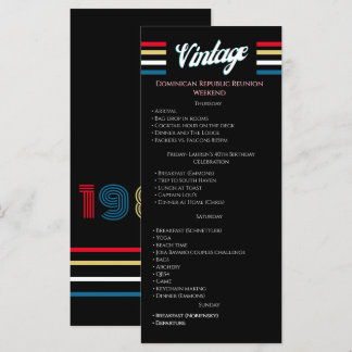 Itinerário de festa de aniversário de 40 anos retr