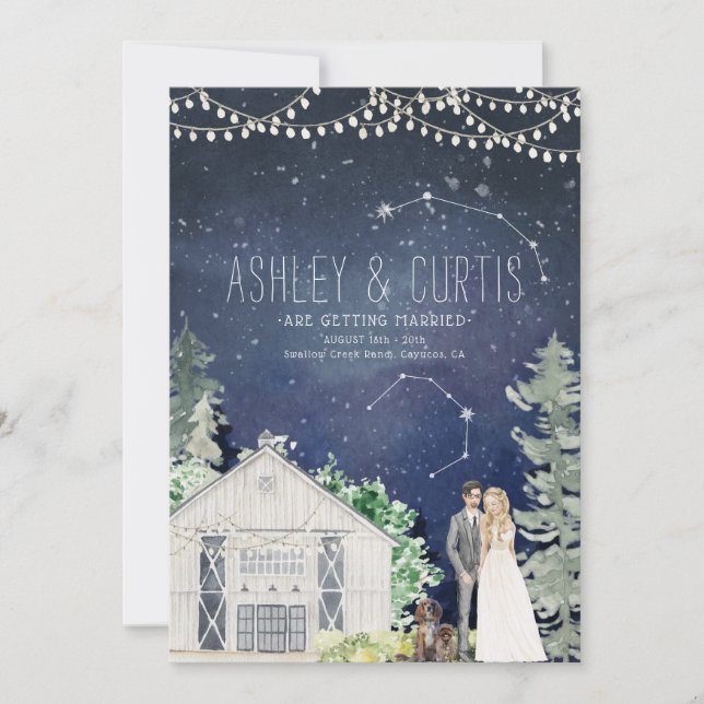 Itinerário de Fim de Semana de Casamento e Convite (Frente)