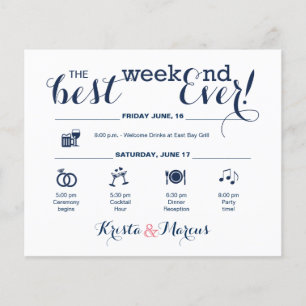 Itinerário do fim de semana do casamento