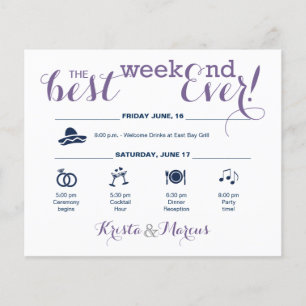 Itinerário do fim de semana do casamento