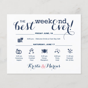 Itinerário do fim de semana do casamento