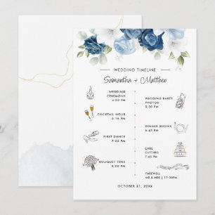 Itinerário e Programa de Casamento Floral Dusty Bl