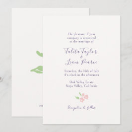 Ivory | Aquarela Floral Convite de Casamento em Sc