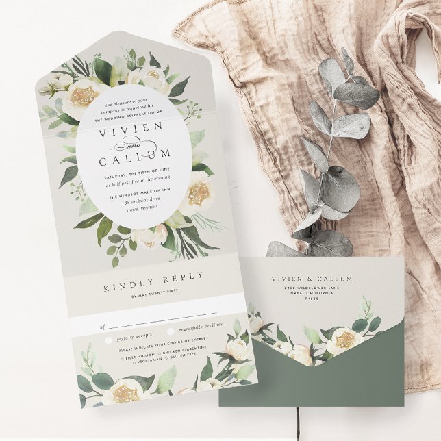 Ivory Bloom | Casamento de Mola Floral de Oval de  (Criador carregado)