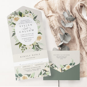 Ivory Bloom Casamento de Mola Floral de Oval de