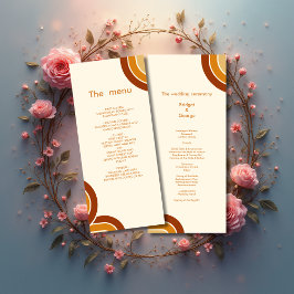 ivory Bold Retro 1970 Menu Casamento