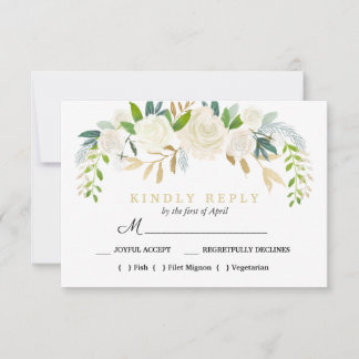 Ivory BouquetFloral - Escolha da RSVP Mint