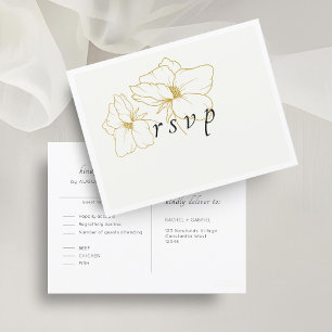 Ivory + Branco Cartão postal de RSVP de Casament
