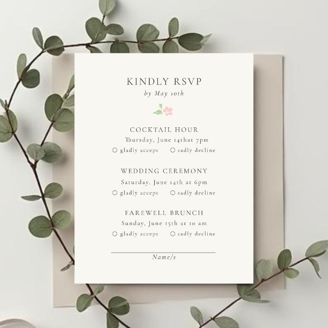 Ivory | Chic Wedding RSVP Response Card (Criador carregado)