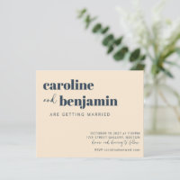 Ivory Cream Marinho Moderno Convite para Casamento